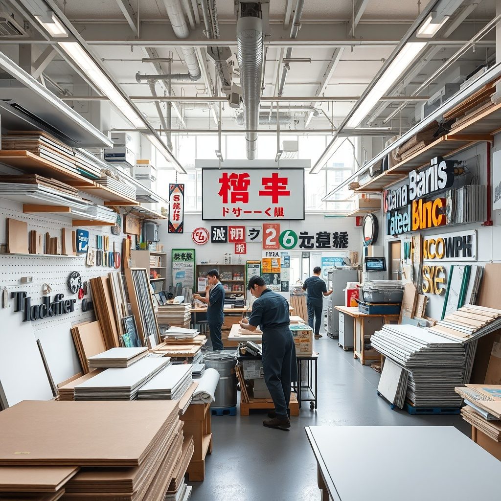 Custom signage workshop in Japan