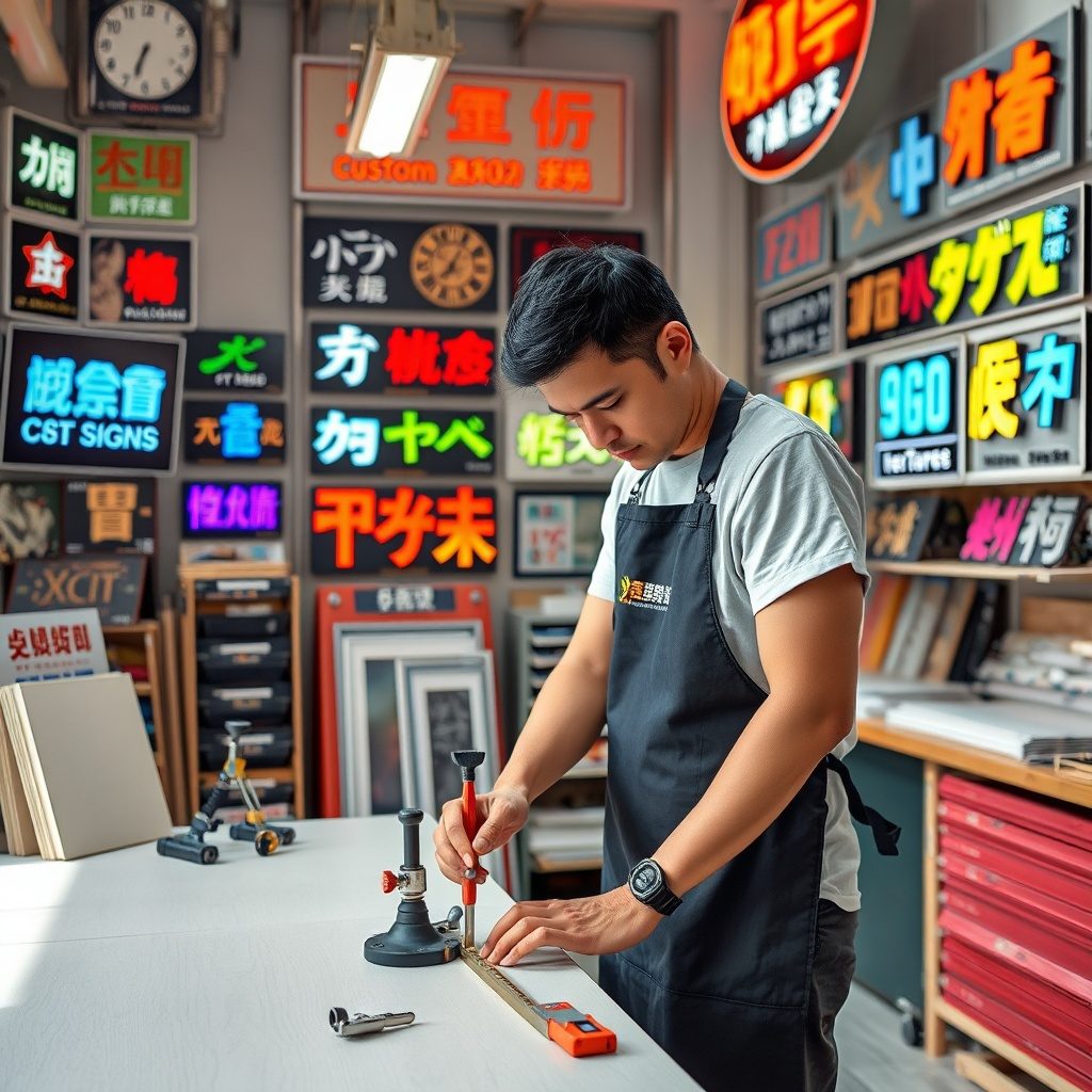 Signmaking workshop showcasing custom signs